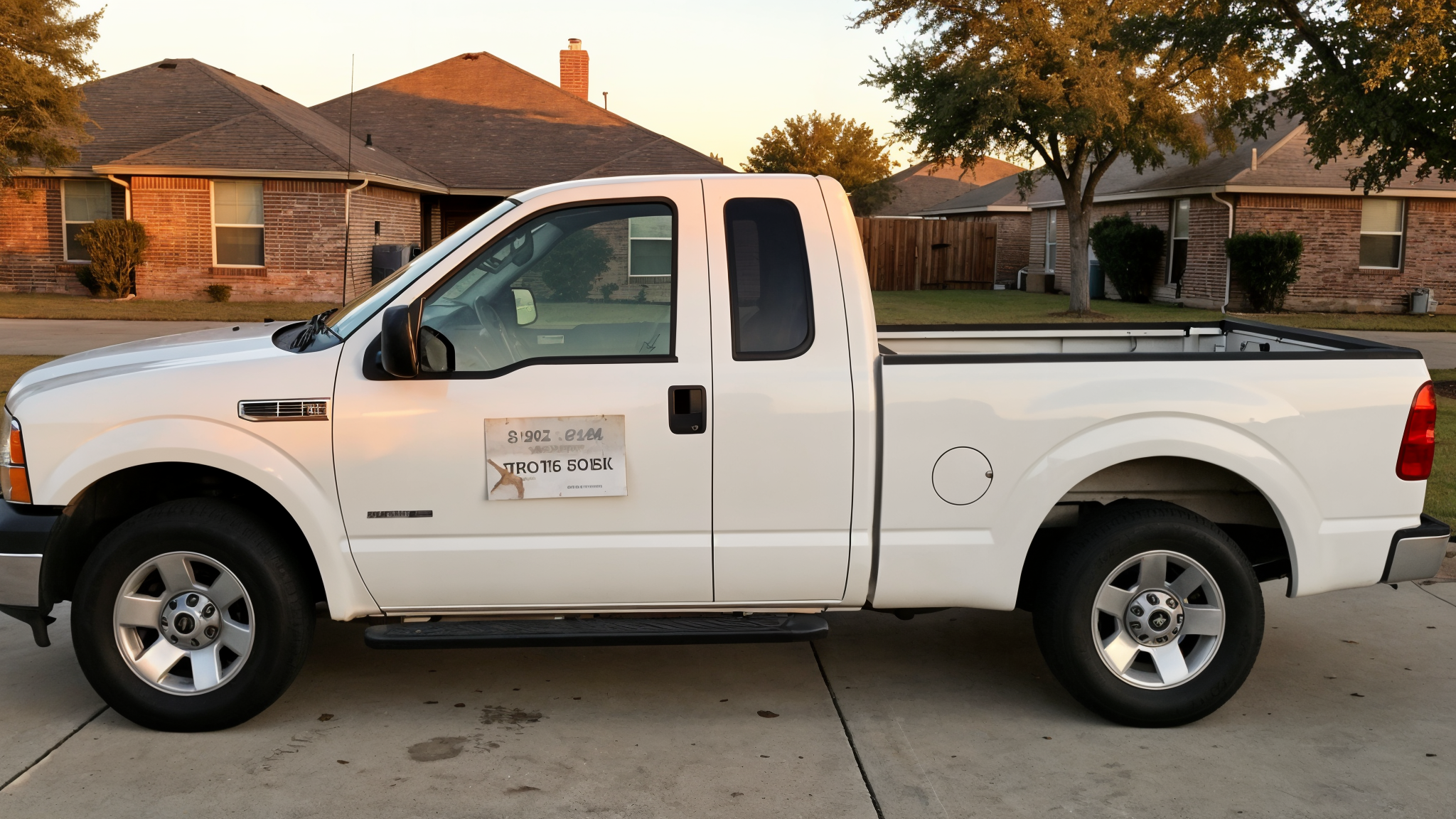 Plain white work truck before Maps Lock signage